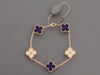 VCA 18K Yellow Gold Diamond and Blue Sèvres Porcelain Vendôme Vintage Alhambra 50th Anniversary Bracelet