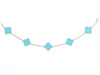 Van Cleef & Arpels 18K White Gold Turquoise Vintage Alhambra Bracelet