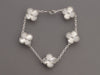 Van Cleef & Arpels 18K White Gold 5-Motif Vintage Alhambra Guillloché Bracelet