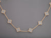 Van Cleef & Arpels 18K Yellow Gold Rock Crystal 20-Motif Vintage Alhambra Necklace