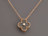 Van Cleef & Arpels 18K Rose Gold Silver Obsidian 2023 Holiday Vintage Alhambra Necklace