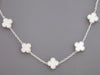 Van Cleef & Arpels 18K White Gold MOP 20-Motif Vintage Alhambra Necklace