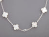 Van Cleef & Arpels 18K White Gold MOP 20-Motif Vintage Alhambra Necklace