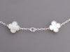 Van Cleef & Arpels 18K White Gold MOP 20-Motif Vintage Alhambra Necklace