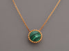 Van Cleef & Arpels 18K Yellow Gold Malachite Perlée Couleurs Pendant Necklace