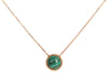 Van Cleef & Arpels 18K Yellow Gold Malachite Perlée Couleurs Pendant Necklace