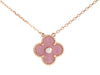 Van Cleef & Arpels 18K Rose Gold Rhodonite and Diamond 2021 Holiday Pendant Necklace
