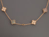 Van Cleef & Arpels 18K Rose Gold Diamond and Gray MOP Vintage Alhambra 50th Anniversary Necklace