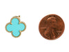 Van Cleef & Arpels 18K Yellow Gold Turquoise Vintage Alhambra Earrings