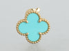 Van Cleef & Arpels 18K Yellow Gold Turquoise Vintage Alhambra Earrings