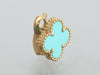 Van Cleef & Arpels 18K Yellow Gold Turquoise Vintage Alhambra Earrings
