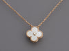 Van Cleef & Arpels 18K Yellow Gold MOP Vintage Alhambra 2012 Holiday Pendant Necklace
