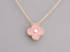 Van Cleef & Arpels 18K Rose Gold Rhodonite and Diamond 2021 Holiday Pendant Necklace