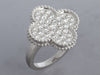 Van Cleef & Arpels 18K White Gold Pavé Diamond Magic Alhambra Ring