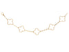 Van Cleef & Arpels 18K Yellow Gold Rock Crystal Vintage Alhambra Bracelet