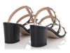 Valentino Black Leather Rockstud Slide Sandals 60