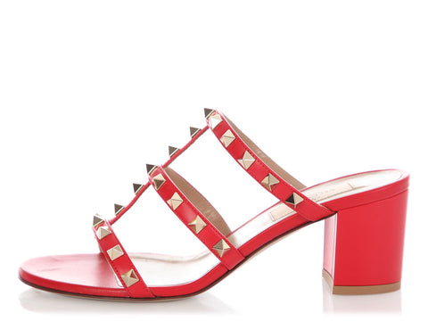 Valentino Red Rockstud Slide Sandals 60