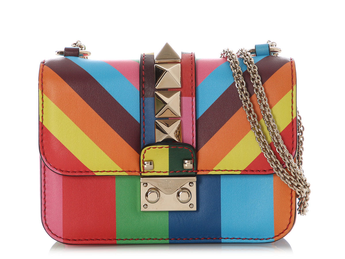 Valentino Mini Rainbow Glam Lock Rockstud Flap