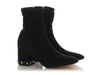 Valentino Black Suede Rockstud Ankle Boots