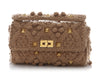 Valentino Brown Knit Cashmere Rockstud Roman Bag