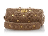 Valentino Brown Knit Cashmere Rockstud Roman Bag