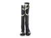 Valentino Black Floral Riding Boots
