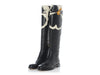 Valentino Black Floral Riding Boots