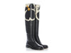 Valentino Black Floral Riding Boots