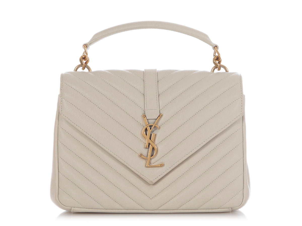 Saint Laurent Medium Crema Grain De Poudre Envelope Bag