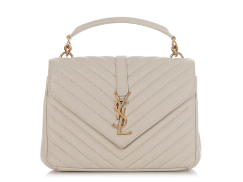 Saint Laurent Medium Crema Grain De Poudre Envelope Bag