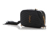 Saint Laurent Mini Black Grain De Poudre Matelassé Monogram Lou Camera Bag