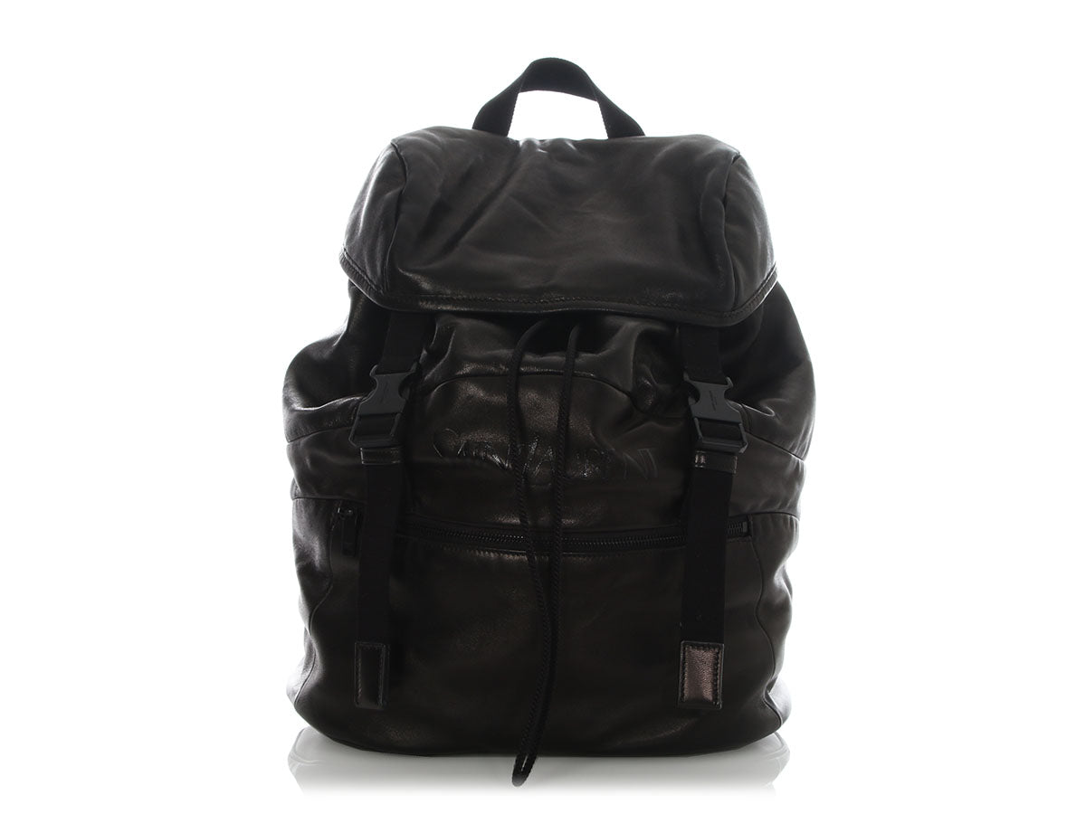 Saint Laurent Black Leather Backpack