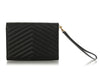 Saint Laurent Black Grain de Poudre Matelassé Cassandre Flap Pouch
