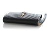 Saint Laurent Black Matelassé Grain de Poudre Cassandre Pouch