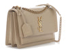 Saint Laurent Medium Beige Croc-Embossed Sunset
