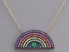 Andrea Fohrman 14K Gold Multistone Rainbow Pendant Necklace