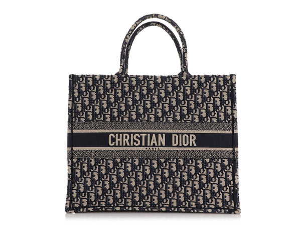 Christian DIOR Book Tote medium light-blue Oblique