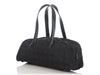 Chanel Black Printed Nylon Travel Ligne Bowler Bag