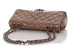 Chanel Jumbo Taupe Crinkled Patent Classic Single Flap