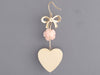 Emily and Ashley 14K Yellow Gold Coral Bow and Heart Pierced Drop Earrings