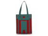 Hermès Green Calfskin and Red Cotton Canvas Petit H Bell Bag