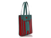 Hermès Green Calfskin and Red Cotton Canvas Petit H Bell Bag
