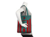 Hermès Green Calfskin and Red Cotton Canvas Petit H Bell Bag
