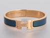 Hermès Narrow Dark Blue Clic-Clac Bracelet PM