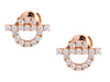 Hermès 18K Rose Gold Diamond Finesse Pierced Earrings