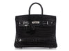 Hermès Black Shiny Porosus Crocodile Birkin 25