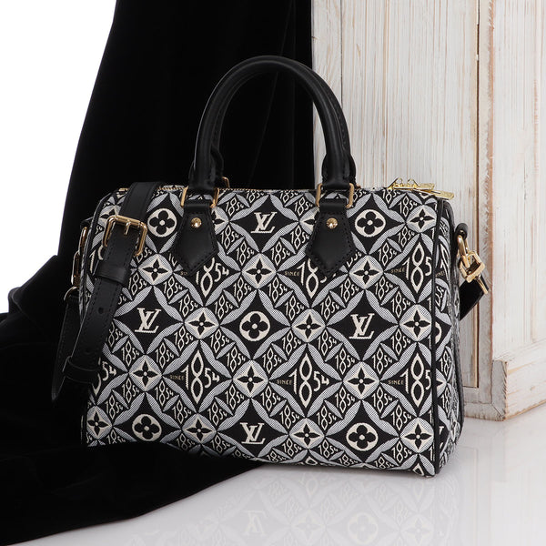 LOUIS VUITTON Jacquard Since 1854 Speedy Bandouliere 25 Bordeaux -  MyDesignerly