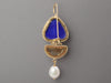 Tagliamonte Gold-Washed Sterling Silver Lapis, Citrine, and Pearl Pierced Drop Earrings