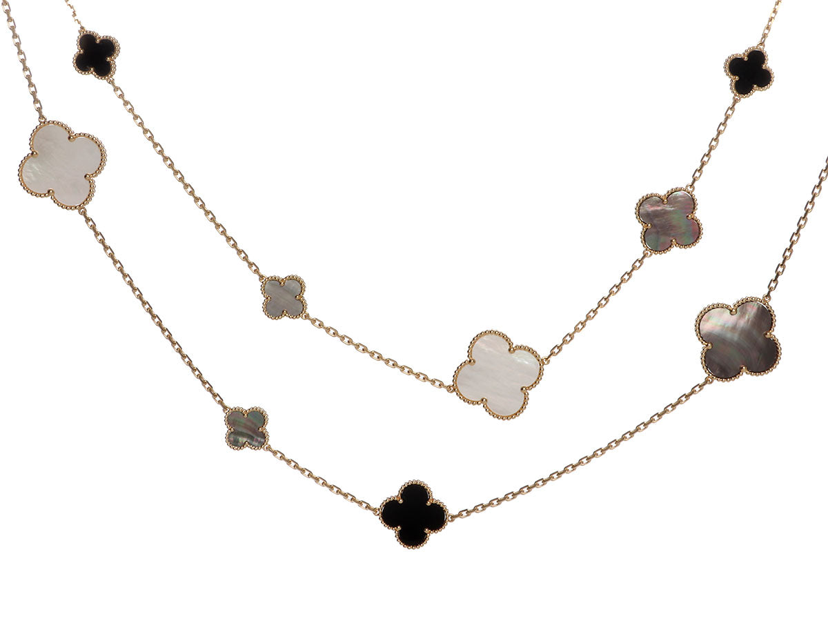 Van Cleef 
Arpels 18K Yellow Gold 16-Motif Magic Alhambra Long Necklace