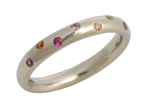 Anne Sportun 14K White Gold Multicolor Sapphire Ring
